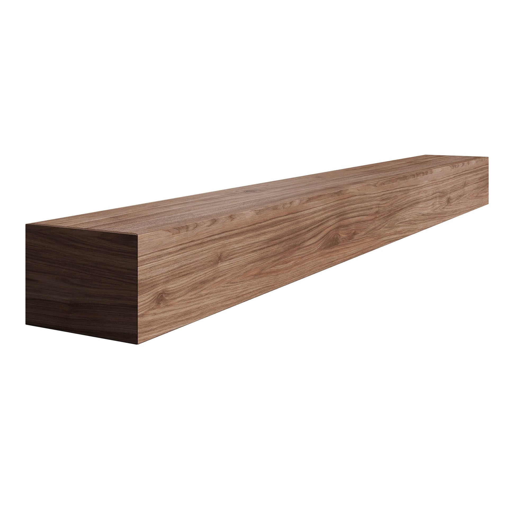 Ornamental Mouldings 60-in W x 5-in H x 7.25-in D Natural Hickory Hollow Farmhouse Fireplace Mantel