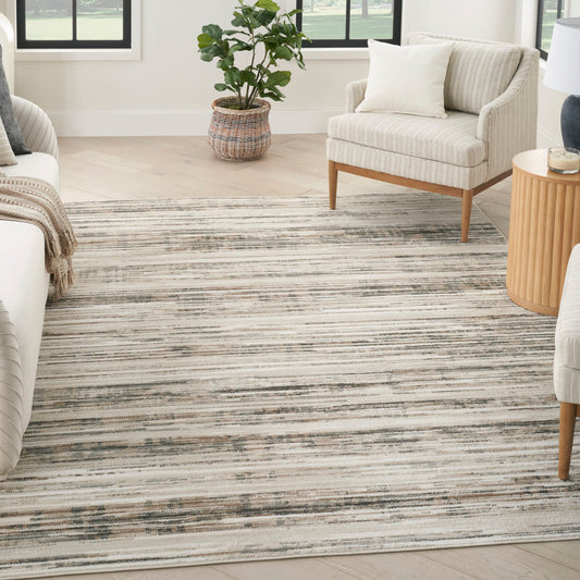 Nourison Home 10 x 14 (ft) Loomed Ivory Beige Rectangular Indoor Abstract Area rug