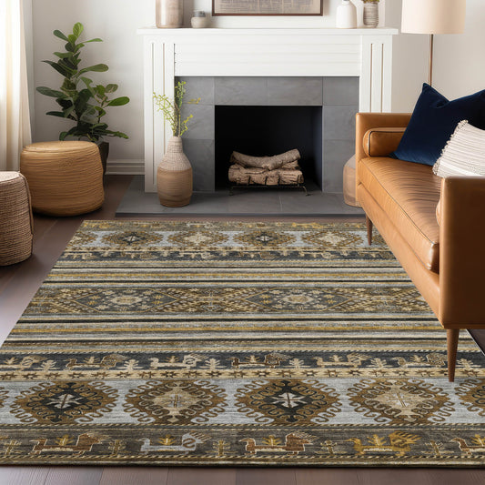 Addison Rugs Chantille ACN1626CH 9 x 12 (ft) Loomed Chocolate Rectangular Indoor/Outdoor Machine washable Pet Friendly Area rug