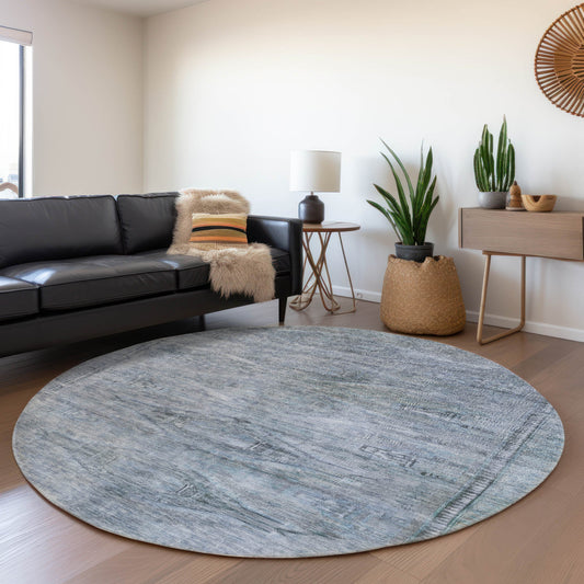 Addison Rugs Chantille ACN1631SK 8 x 8 (ft) Loomed Sky Round Indoor/Outdoor Machine washable Pet Friendly Area rug