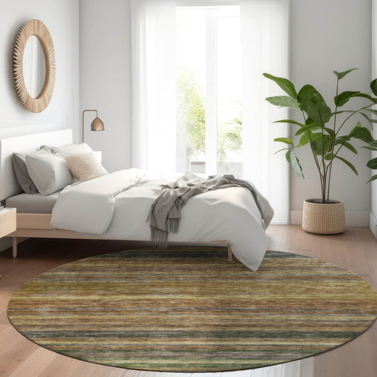 Addison Rugs Chantille ACN1639BR 8 x 8 (ft) Loomed Brown Round Indoor/Outdoor Machine washable Pet Friendly Area rug