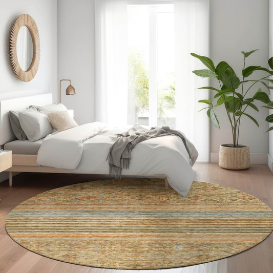 Addison Rugs Chantille ACN1641CP 8 x 8 (ft) Loomed Copper Round Indoor/Outdoor Machine washable Pet Friendly Area rug