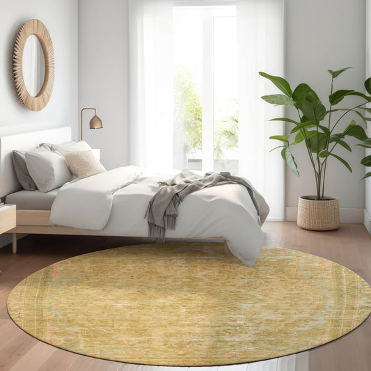 Addison Rugs Chantille ACN1646CR 8 x 8 (ft) Loomed Coral Round Indoor/Outdoor Machine washable Pet Friendly Area rug