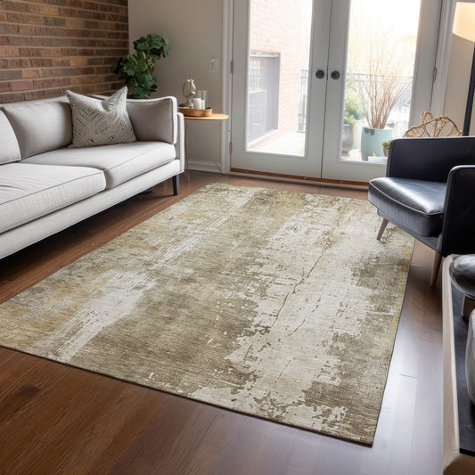 Addison Rugs Chantille ACN1649TP 9 x 12 (ft) Loomed Taupe Rectangular Indoor/Outdoor Machine washable Pet Friendly Area rug
