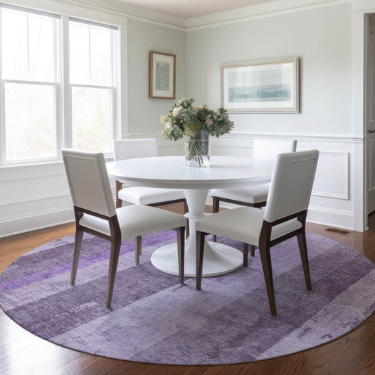 Addison Rugs Chantille ACN1689PP 8 x 8 (ft) Loomed Purple Round Indoor/Outdoor Machine washable Pet Friendly Area rug