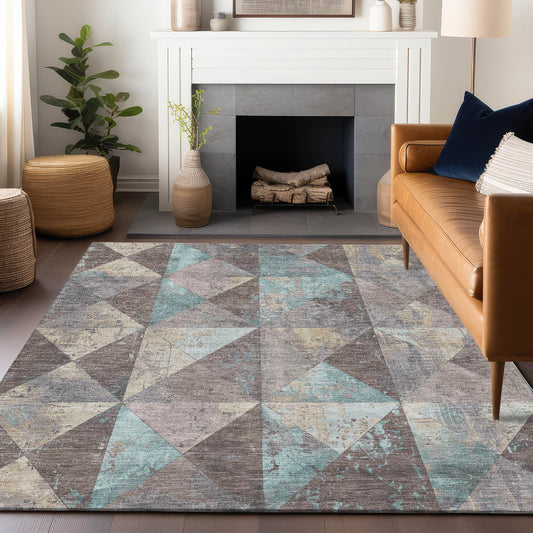 Addison Rugs Chantille ACN1721MO 9 x 12 (ft) Loomed Mocha Rectangular Indoor/Outdoor Machine washable Pet Friendly Area rug