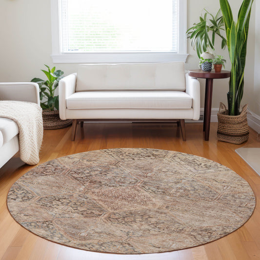 Addison Rugs Chantille ACN1745CP 8 x 8 (ft) Loomed Copper Round Indoor/Outdoor Machine washable Pet Friendly Area rug