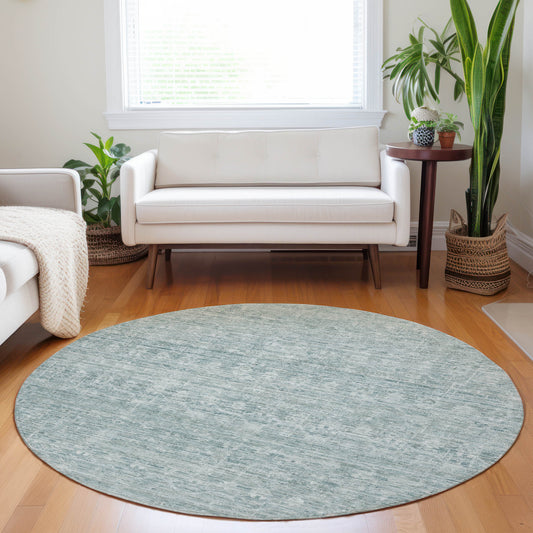 Addison Rugs Chantille ACN1746TQ 8 x 8 (ft) Loomed Turquoise Round Indoor/Outdoor Machine washable Pet Friendly Area rug