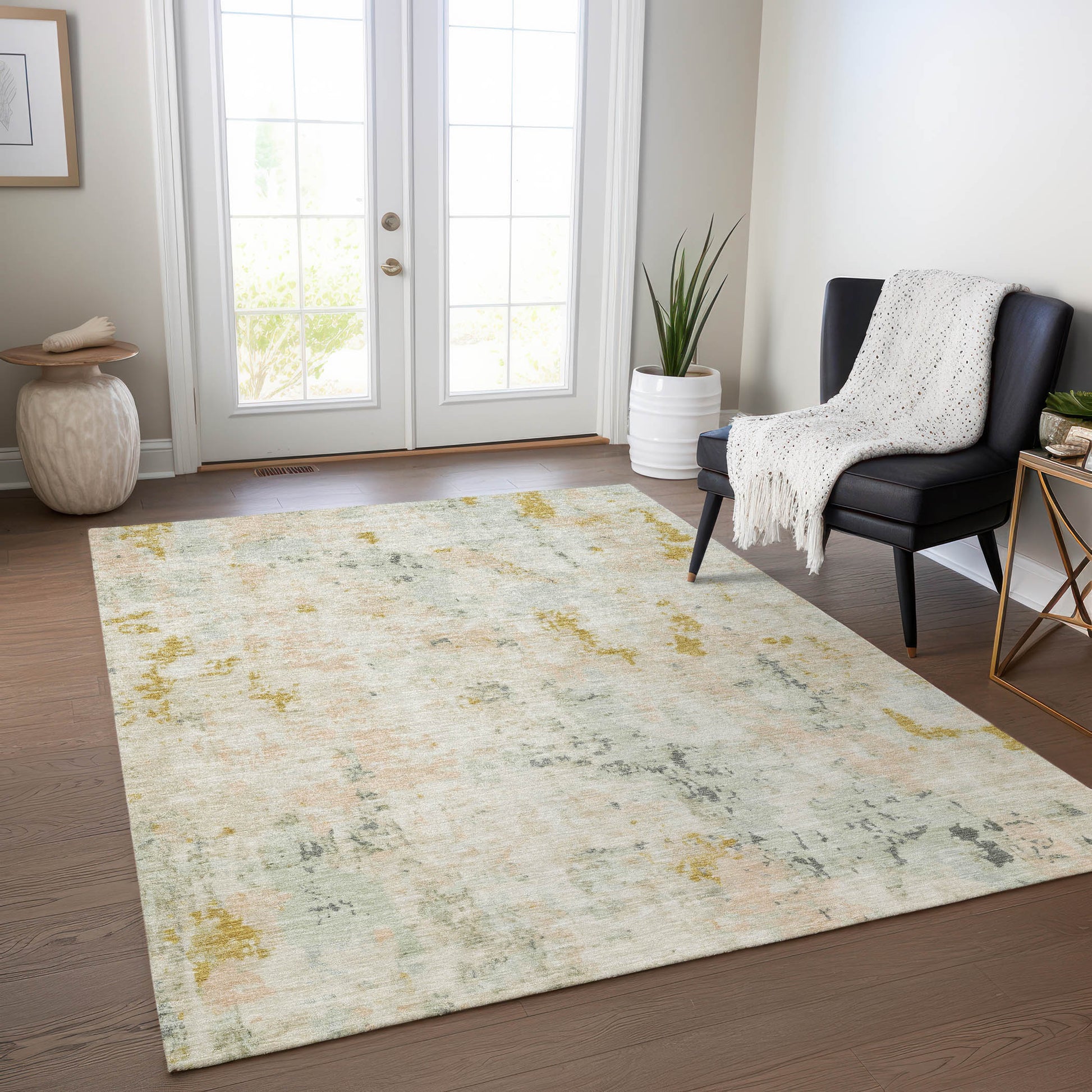 Addison Rugs Chantille ACN1753BG 8 x 10 (ft) Loomed Beige Rectangular Indoor/Outdoor Machine washable Pet Friendly Area rug
