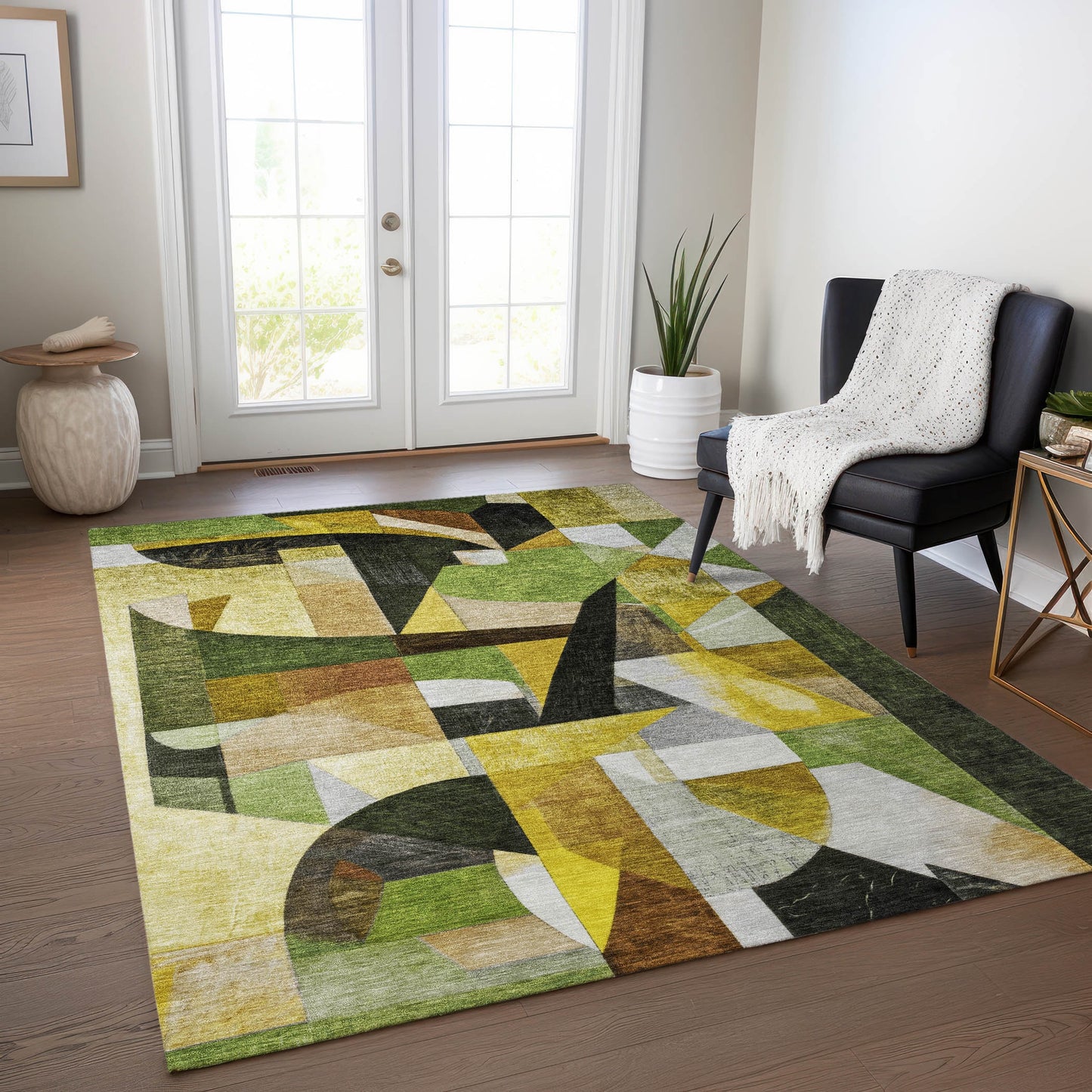 Addison Rugs Chantille ACN1757GE 8 x 10 (ft) Loomed Green Rectangular Indoor/Outdoor Machine washable Pet Friendly Area rug