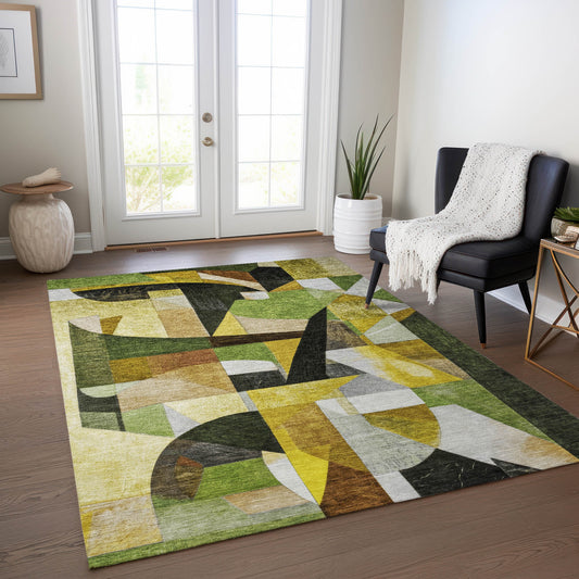 Addison Rugs Chantille ACN1757GE 8 x 10 (ft) Loomed Green Rectangular Indoor/Outdoor Machine washable Pet Friendly Area rug
