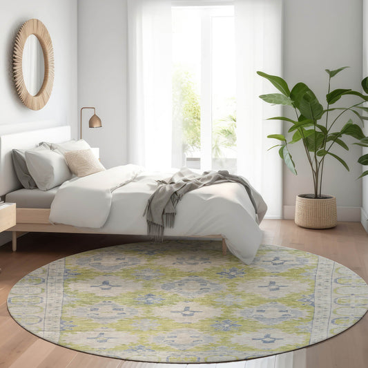 Addison Rugs Chantille ACN1760AL 8 x 8 (ft) Loomed Aloe Round Indoor/Outdoor Machine washable Pet Friendly Area rug
