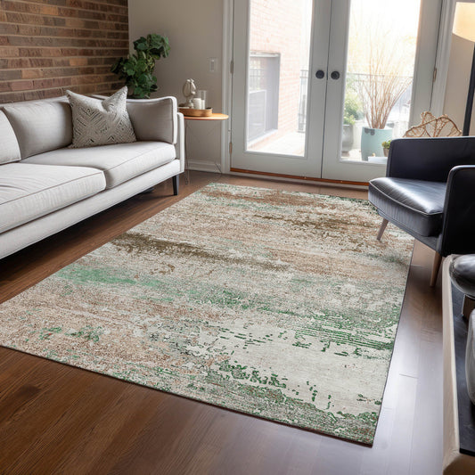 Addison Rugs Chantille ACN1777KH 9 x 12 (ft) Loomed Khaki Rectangular Indoor/Outdoor Machine washable Pet Friendly Area rug