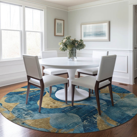 Addison Rugs Chantille ACN1786TE 8 x 8 (ft) Loomed Teal Round Indoor/Outdoor Machine washable Pet Friendly Area rug