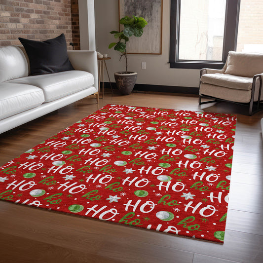 Addison Rugs Chantille ACN1810RD 8 x 10 (ft) Loomed Red Rectangular Indoor/Outdoor Machine washable Pet Friendly Area rug