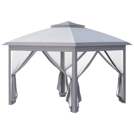 ToolCat 11-ft x 11-ft Gray Gazebo with Soft Top Roof