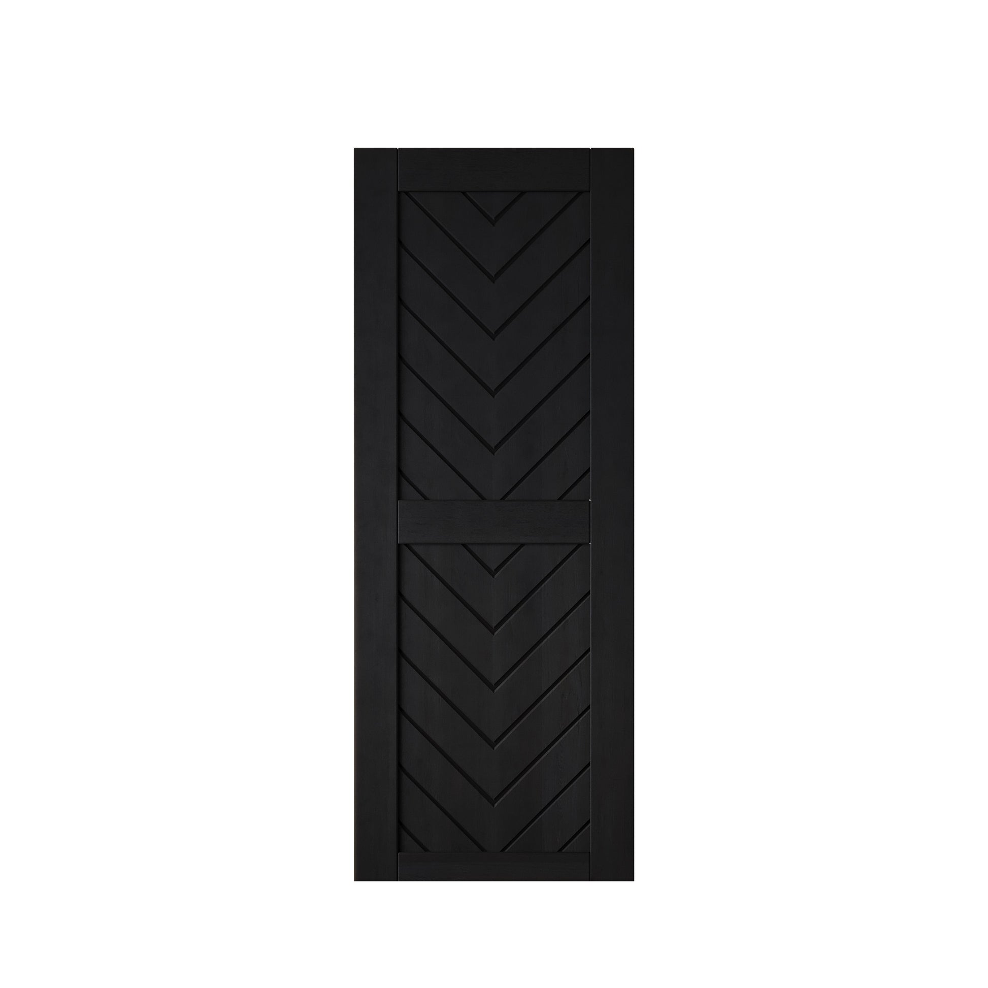 HOMACER 26-in x 80-in Black Herringbone Pine Wood Solid core Single Barn Door (Hardware Not Included)