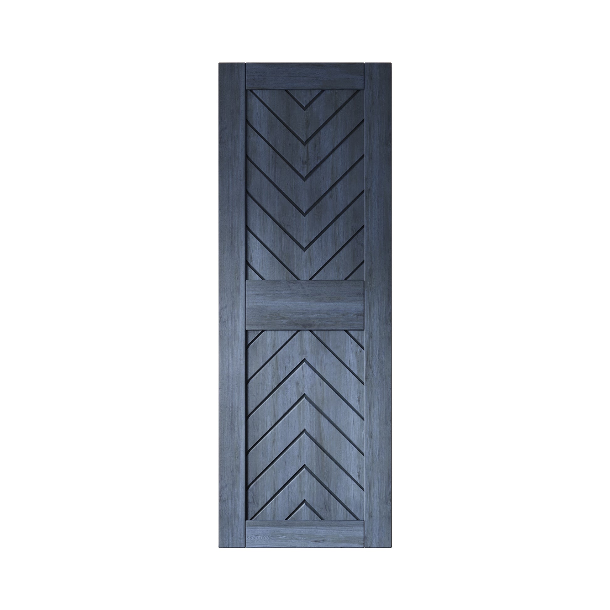 HOMACER 30-in x 84-in Navy Herringbone Pine Wood Solid core Single Barn Door (Hardware Not Included)