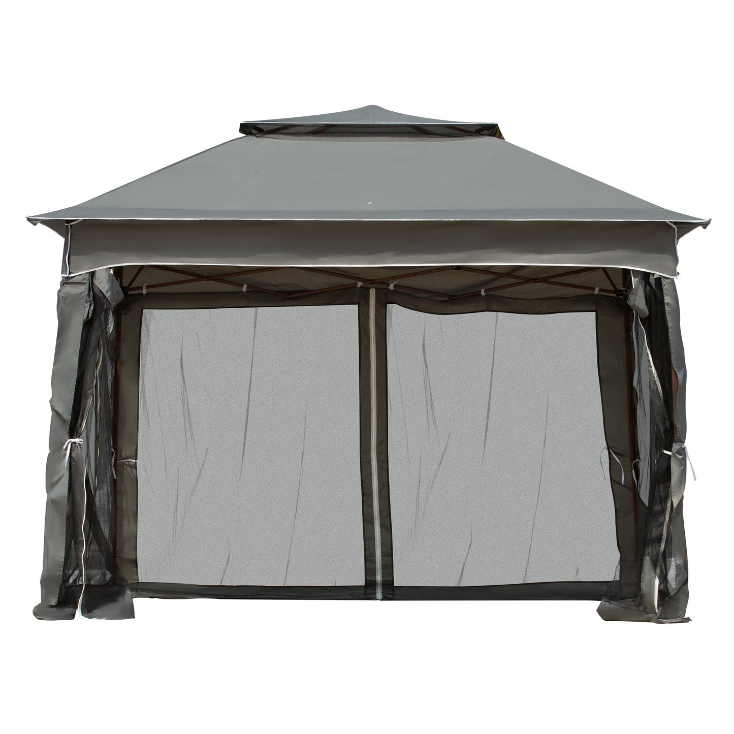 ToolCat 10.7-ft x 10.7-ft Gray Gazebo with Soft Top Roof