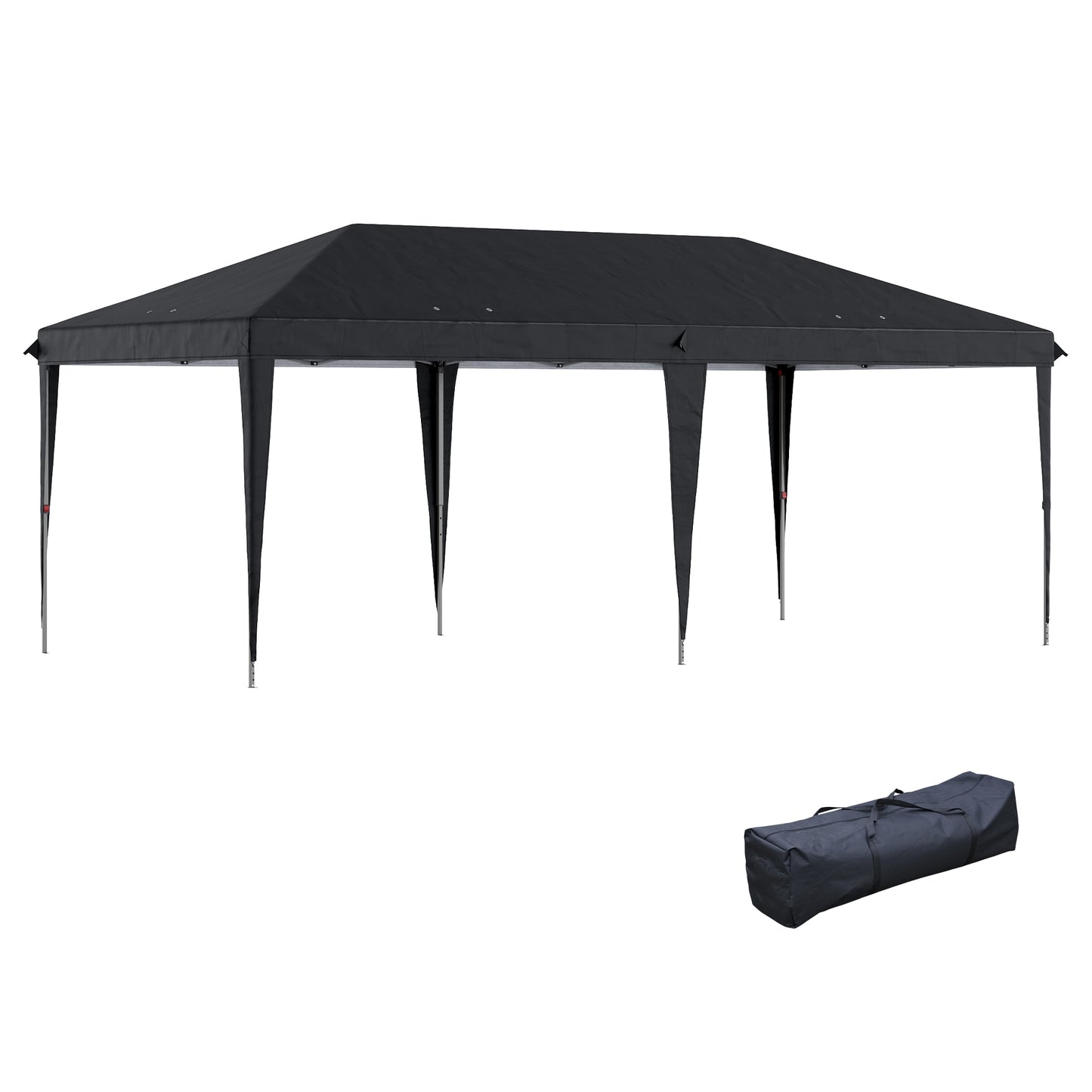 ToolCat 19.2-ft x 9.7-ft Black Gazebo with Soft Top Roof