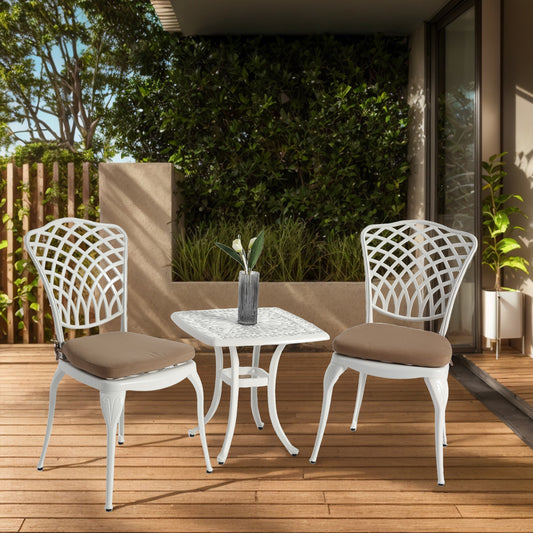 AAZJ Patio Conversation Sets 3 -Piece Patio Conversation Set with Brown Cushions