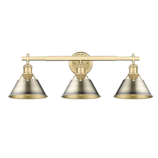 Golden Lighting Orwell 3 - Light Brushed Champagne Bronze Incandescent Steel Wall Sconce