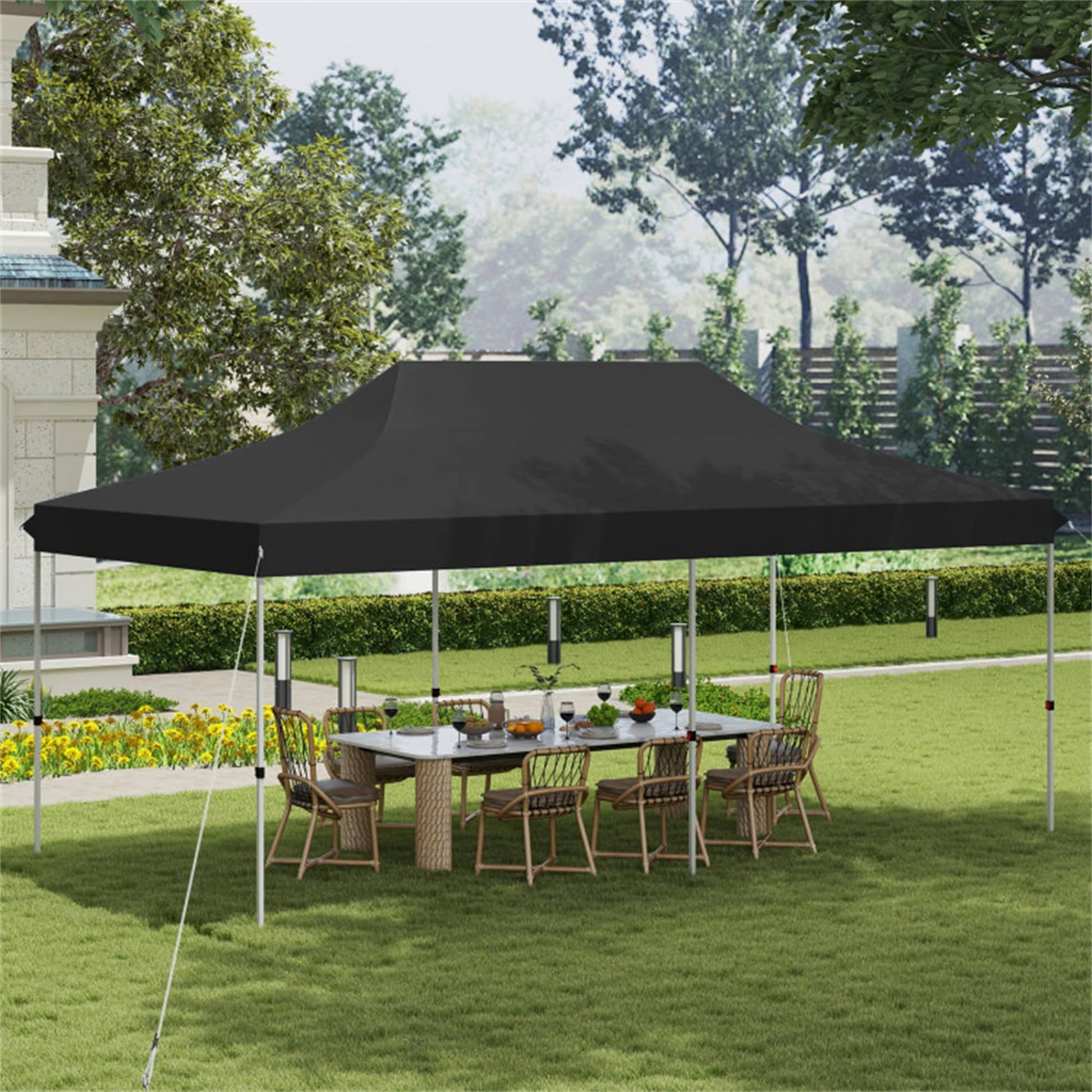 BABOOM 20-ft x 10-ft Rectangle black/210D Oxford Fabric Party canopy