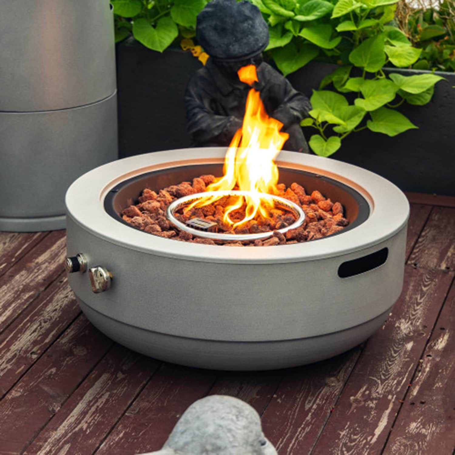 Mondawe 23.6-in W 40000 Maximum BTUs Steel Round Portable Liquid propane Fire pit
