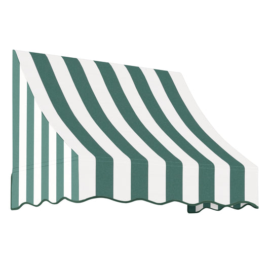 Awntech Nantucket 52.5-in Wide x 24-in Projection x 31-in Height Fabric Forest/White Stripe Striped Fixed Window/Door Awning