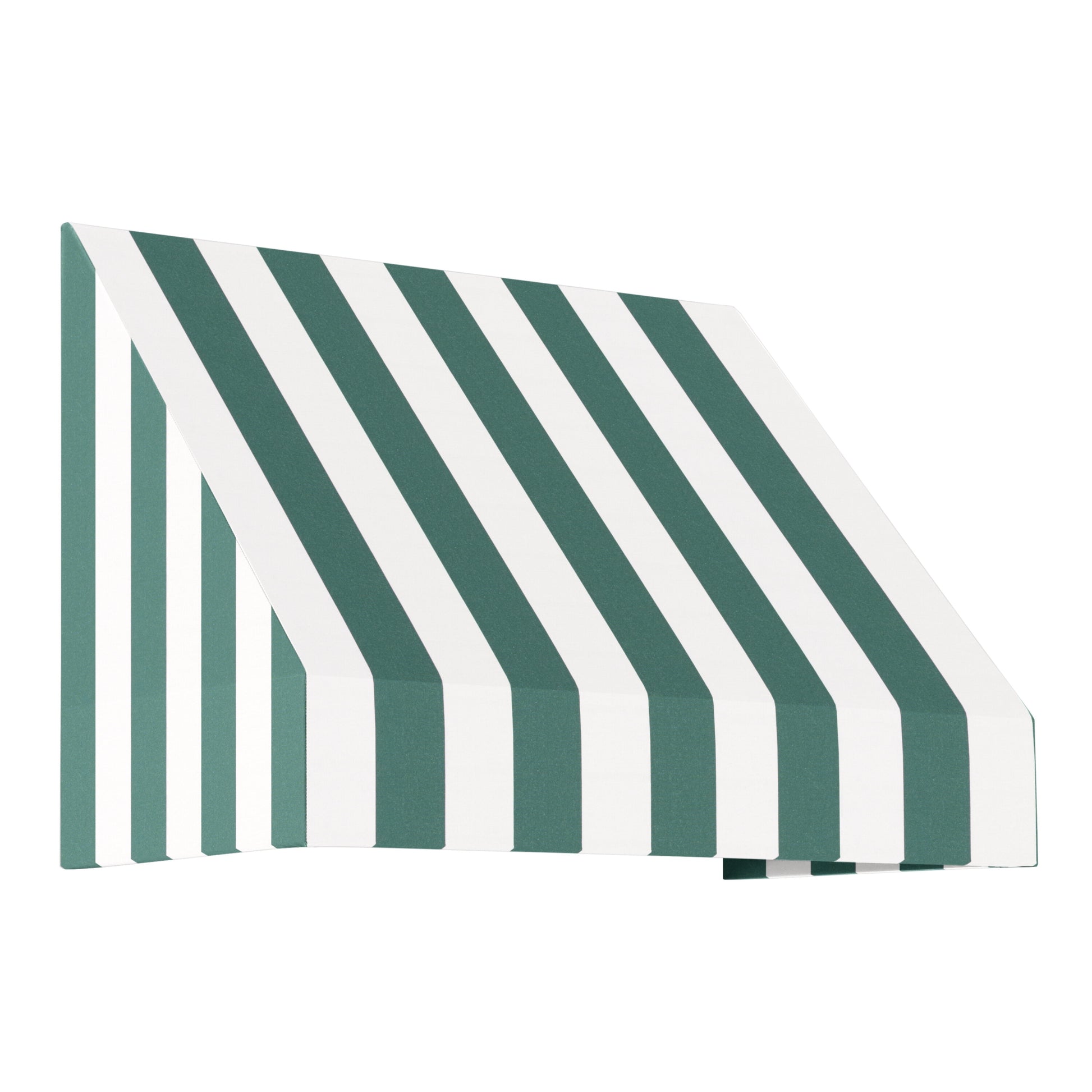 Awntech New Yorker 40.5-in Wide x 42-in Projection x 24-in Height Fabric Forest/White Stripe Striped Fixed Window/Door Awning