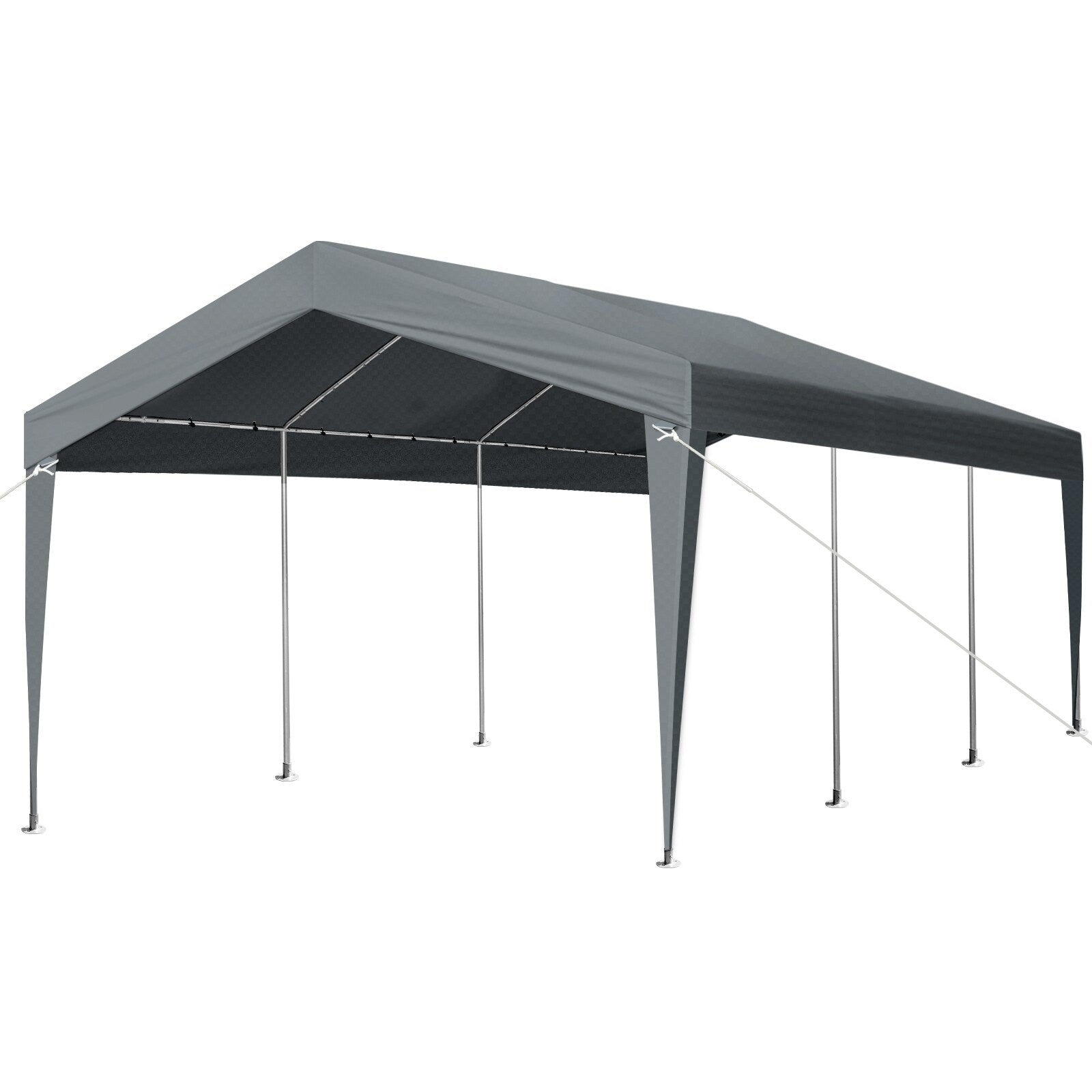Winado 12-ft W x 20-ft L x 9.7-ft H Gray Metal Carport with Polycarbonate Roof