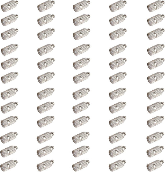 Pfeilzieher 80pcs misting Nozzle kit for Cooling System high Pressure 3 16 Threaded Mister nozzles Stainless Steel Anti drip fogging Spray Head for Landscaping air humidification Spraying ion