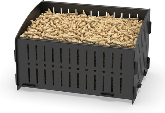Small Pellet Basket, Portable Pellet Burner Basket for Fireplaces and Wood Stoves, Emergency Camping Stove, 11.5 × 8 × 6.7inch