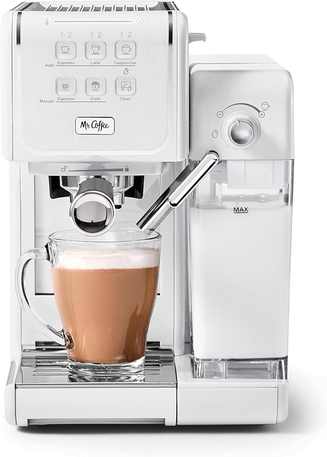 Mr. Coffee One-Touch CoffeeHouse - Espresso, Cappuccino, and Latte Maker, with Easy Serving Espresso (ESE) Pod compatibility - White
