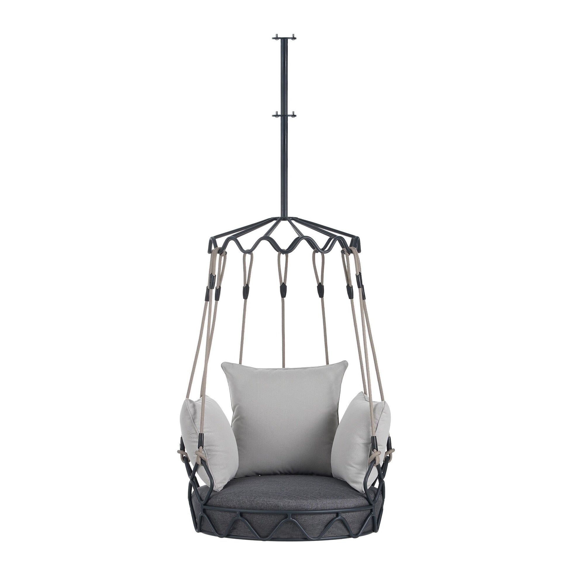 Bybafun 1 -person Gray Outdoor Swing