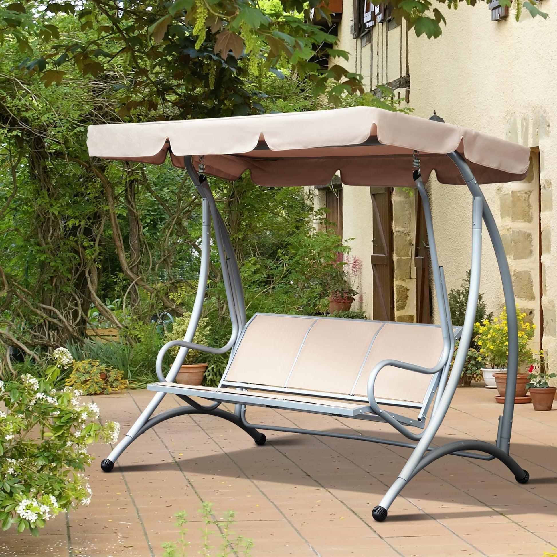 Runesay Rattan Patio Conversation Set with Off-white