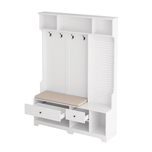 SINOFURN Modern 57.5-in White Wood Hall Tree