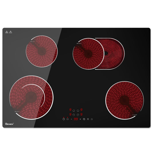 Jeremy Cass 30-in 4 burners Smooth Surface (Radiant) Black Electric Cooktop
