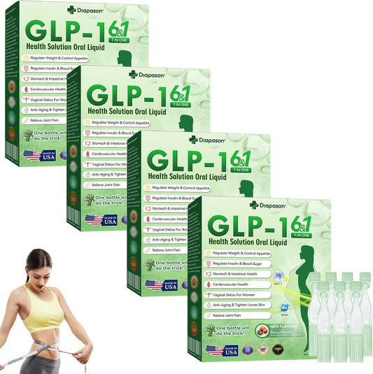 Diapason GLP-1 Seven in One Solution Oral, Advanced GLP-1 Supplement Liquid Drops, GLP 1 Oral Solution, Gut & Digestive Immune & Energy Support (4 Pack)