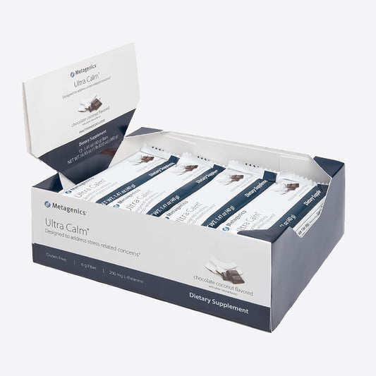 Metagenics Ultra Calm Bar - For Stress Management Support* - With 200 mg L-Theanine - With Iron & Potassium Minerals - 12 Bars