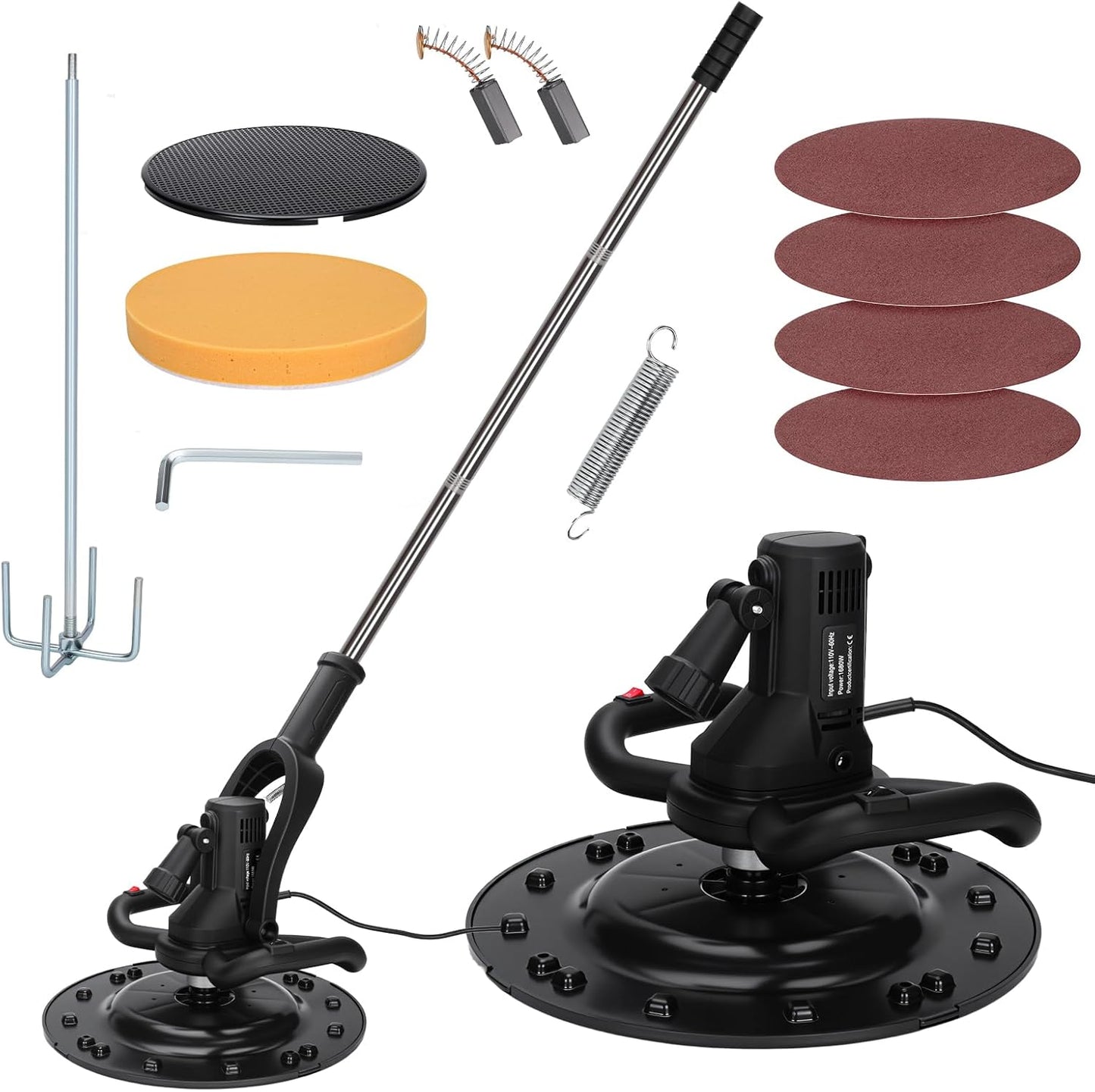 2880W Electric Wall Plastering & Mixing Machine - 6-Speed (280-2800RPM), Full Copper Body, LED Light, Dual Cooling, All-Scene & All-Time Use, Lightweight, Extended Handle, Ergonomic Design.