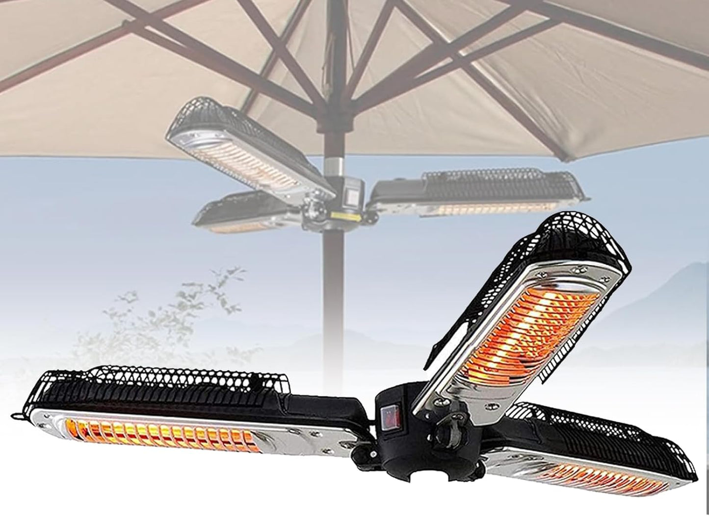 Umbrella Heater Electric,Patio Heaters for Outdoor Use with 3 Adjustable Power/500W/1000W/1500W, Patio, Commercial and Residential