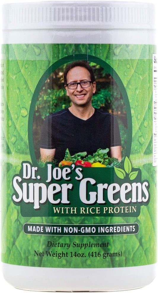 Dr. Joe's Super Greens - Vegan, Green, Superfood Powder with Rice Protein