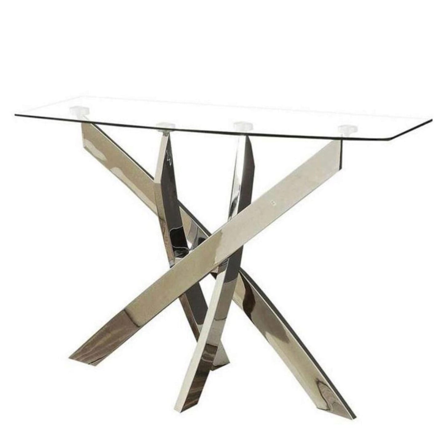 Benzara Modern Glass Clear 17.75-in W x 29.75-in H Sofa table