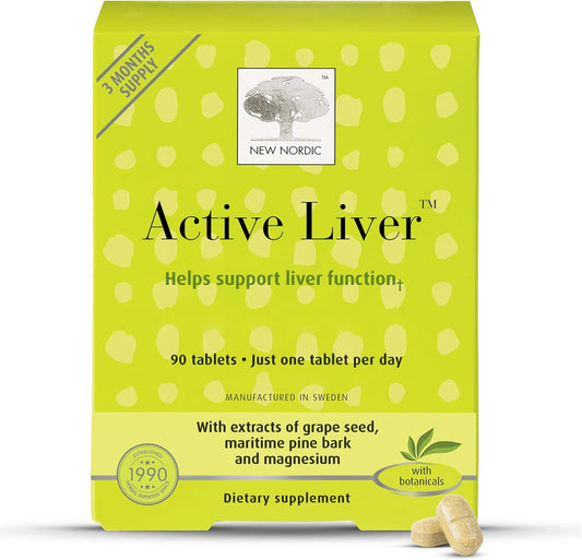 NEW NORDIC Active Liver 90-Day Supply, Daily Liver Supplement, Milk Thistle, Artichoke & Turmeric, 90 Tablets