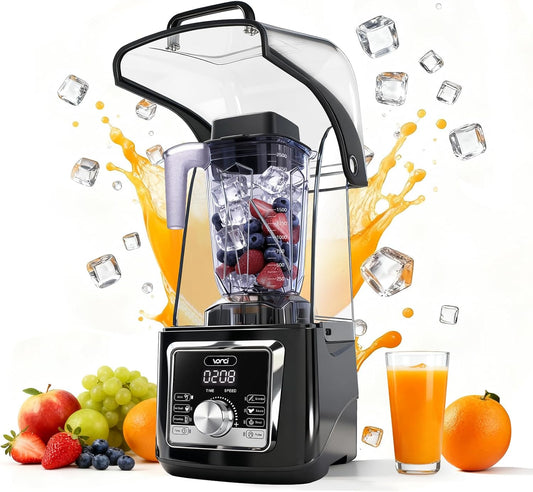 VONCI 2200W Commercial Blender With Sound Enclosure, 85OZ Large Capacity Quiet Blender For Smoothies, Heavy Duty Industrial Blenders For Restaurant, Perfect For Kitchen, Ice Crush, Milk Shake, Fruits