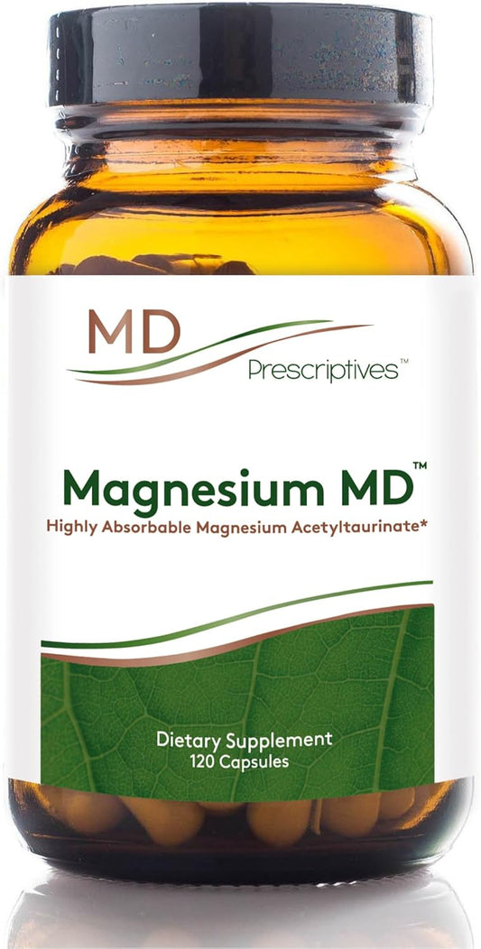 Magnesium MD - Highly Absorbable Dietary Magnesium Supplement with Glycinate & Acetyl Taurinate - 120 Capsules