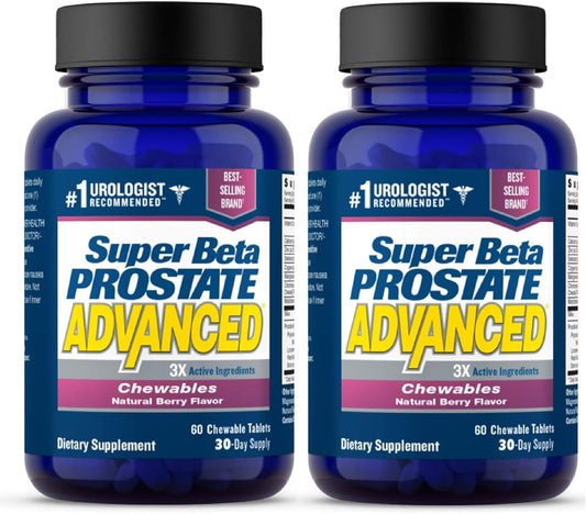 SUPER BETA PROSTATE Advanced Chewables - Prostate Support Supplement for Men's Health (120 Chews, 2-Pack)
