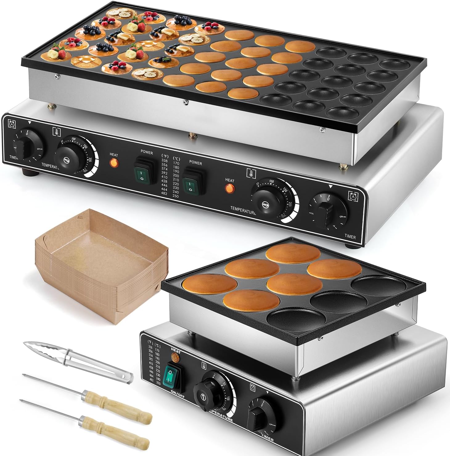 Moongiantgo Mini Pancake Maker 50PCS + Large Pancake Maker 9PCS