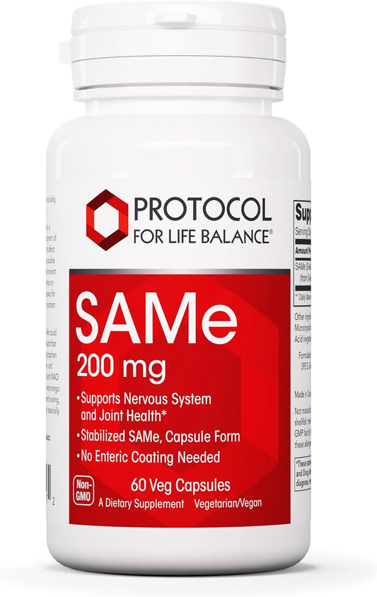 PROTOCOL FOR LIFE BALANCE Same 200mg - Brain Support and Joint Supplement - 60 Veg Caps